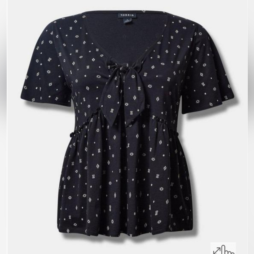 Torrid V-Neck Tie Front Top